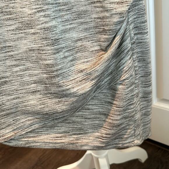 Coco + Carmen XXL Faux Wrap Heathered Gray Ruched Dress - Picture 7 of 11